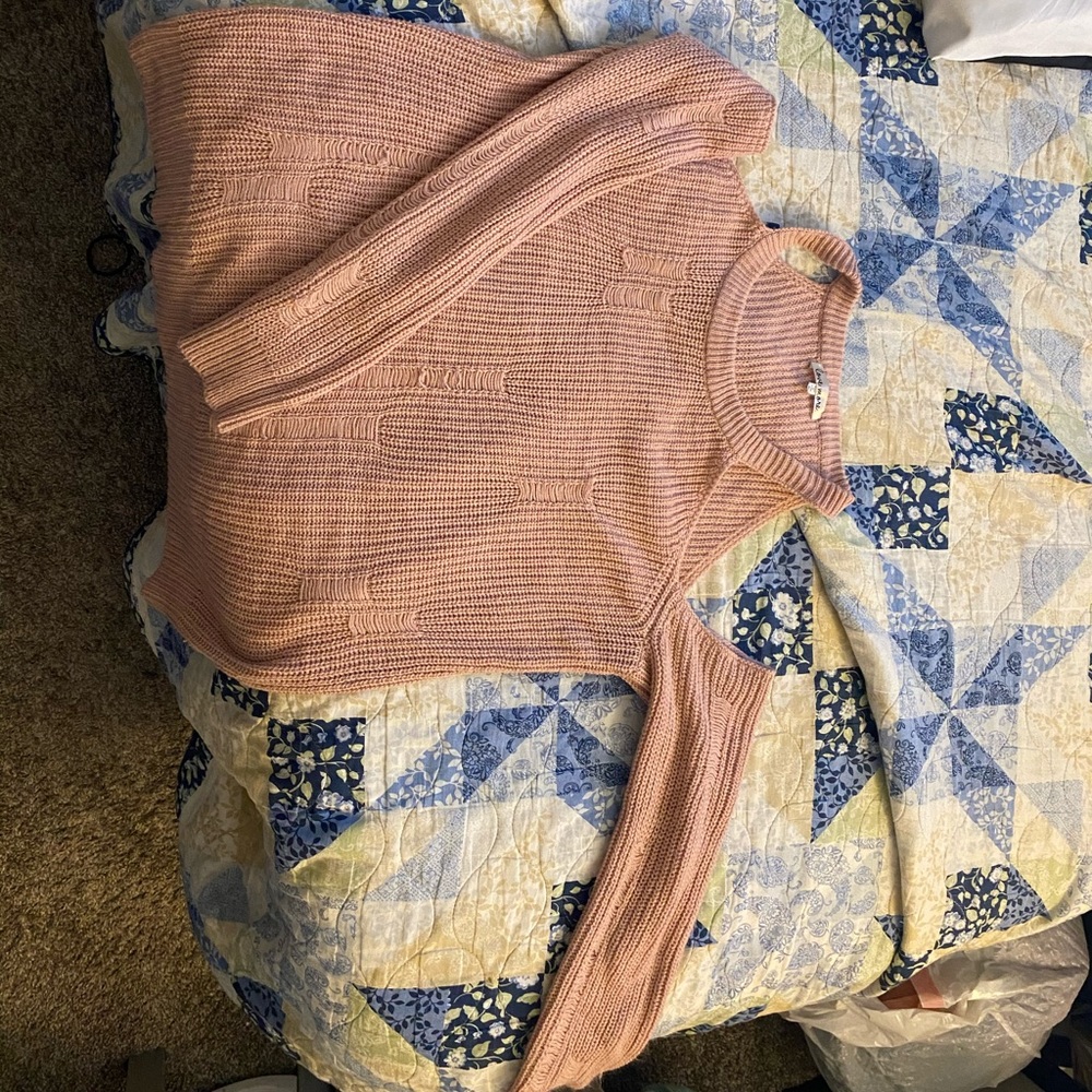 Blush off-shoulder sweater